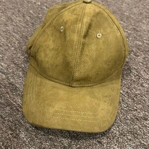 EUC Missguided camel faux suede cap hat trendy stylish 1Sz hook loop closure